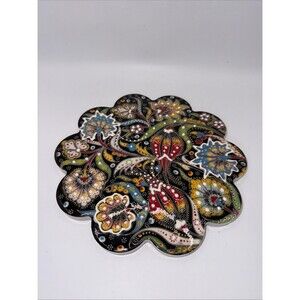 Collectible Traditional Iznik Turkish Ceramic Art Trivet Heat Resistant  ~ Royal